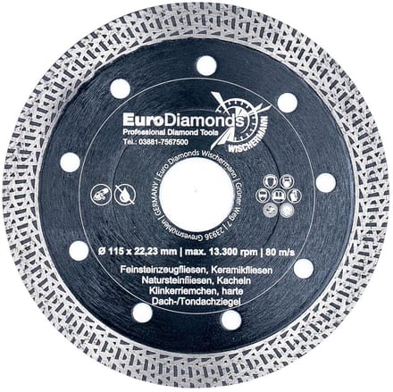 Diamantslijpschijf 115mm Turbo Segment voor Tegels Steen en Beton