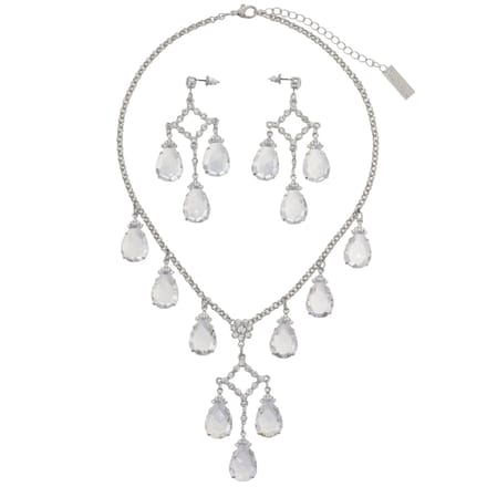 Behave – Statement Sieradenset – Transparant Kristal – Gala – Elegant – Nikkelvrij