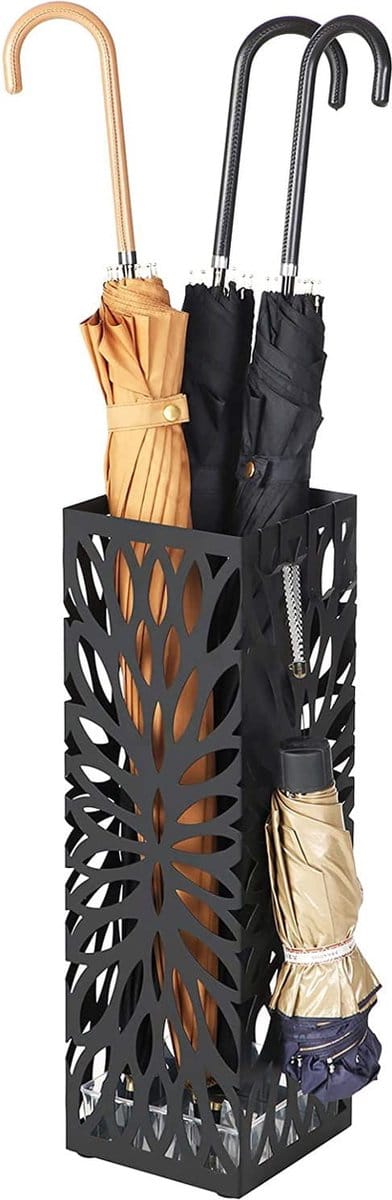 Paraplubak vierkant - modern - 15,5 x 15,5 x 49 cm - zwart