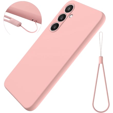 Mocaa Samsung Galaxy S24 FE Smooth Siliconen Hoesje Met Koord Roze