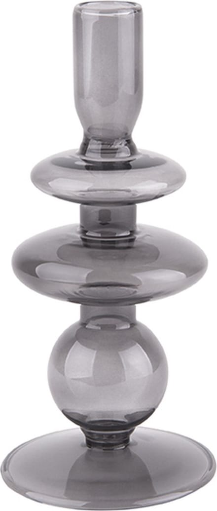 Kandelaar - Glas Ringen Zwart Klein