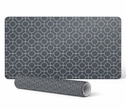 Beschermende vinyl werkmat met geometrische cirkels, 90x45 cm
