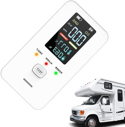 Koolmonoxidemelder - Gasdetector Temperatuur - Veiligheid Binnen - 4-in-1 Digitale Meter - 6.5x11.2x6.5 cm - Wit
