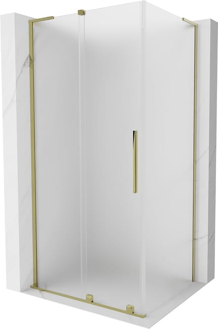 Mexen Velar L verschuifbare douchecabine 90 x 85 , matglas, goud - 871-090-085-33-50