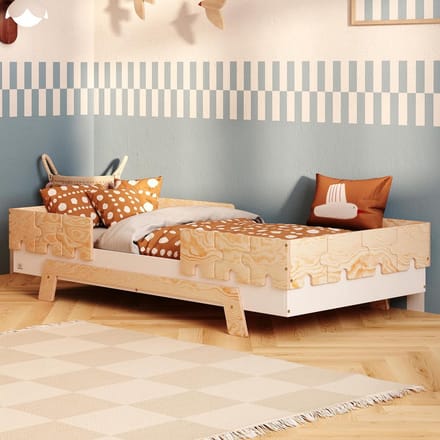 Montessori Kinderbed 100x200 met Lattenbodem en Valbeveiliging