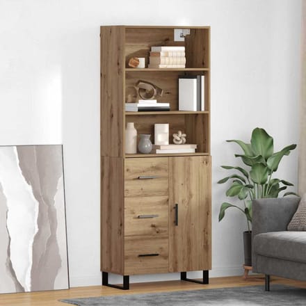 vidaXL - Highboard - 2 - st - Artisan - Eiken - 69,5 - x - 34 - x - 180 - cm