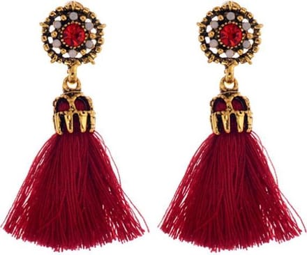 Fako Bijoux® - Oorbellen - Kwastjes Kristallo - Rood