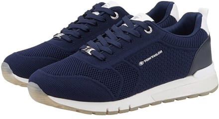 Tom Tailor - Sneaker met mesh inzetstuk - Maat 36 - navy
