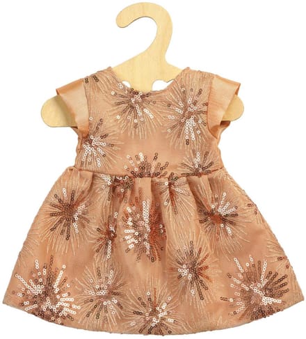 Heless poppenjurk glitterjurk rosegoud 35-45 cm poppen kleding.