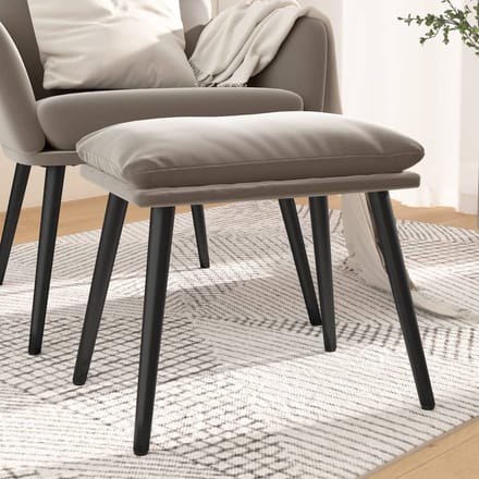vidaXL - Voetenbank - 45x29,5x35 - cm - fluweel - lichtgrijs