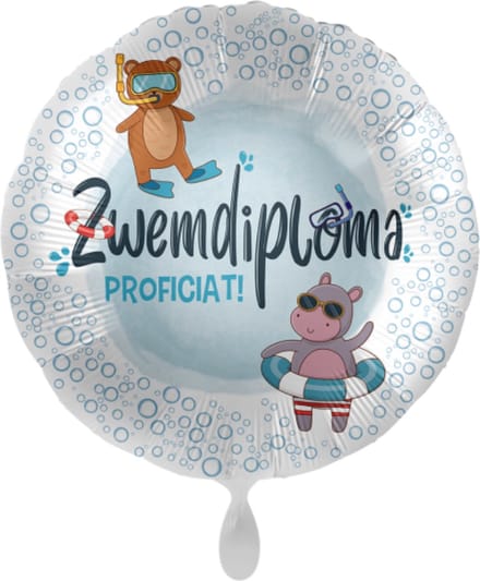 Zwemdiploma gefeliciteerd - folieballon