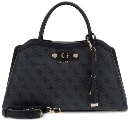 GUESS schoudertas handtas Lindsey Girlfriend Satchel Coal Logo donkergrijs