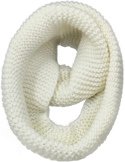 Dikke Winter Gebreide Infinity Sjaal voor Dames en Heren, Warme Loop Sjaal en Necker warmer voor Koude Weer, Wit