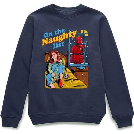 Stranger Things On The Naughty List Christmas Jumper - Navy - S