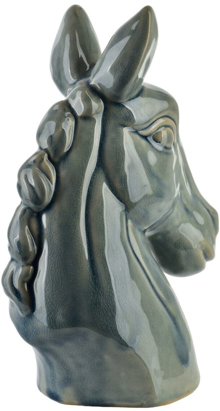 Keramisch Paardenbeeld ORAN GREEN – 24 cm – Elegante Groene Decoratie