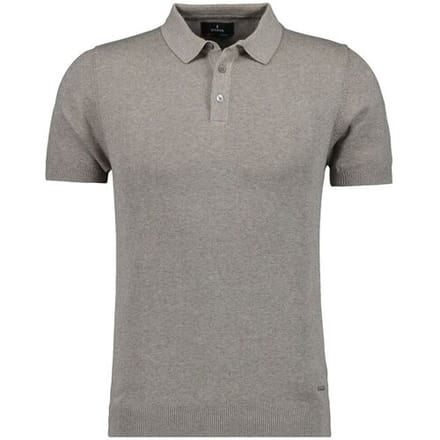 Ragman Trui Melange Cotton Knit Short Sleeve Polo Collar Walnut / male