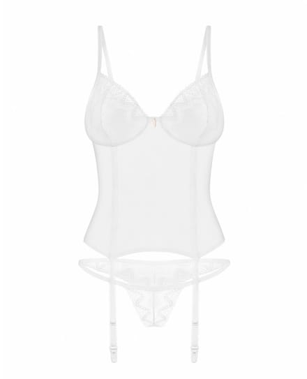 Obsessive - Alissium Korset en string - XL/2XL - Wit