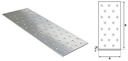 Set van 25 Geperforeerde Platen voor Houtverbindingen - Platte Connectoren 60x200 mm