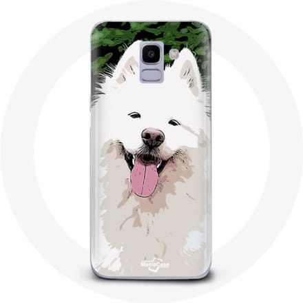Coque pour Samsung Galaxy A8 2018 Samoyède Blanc Race de chiens