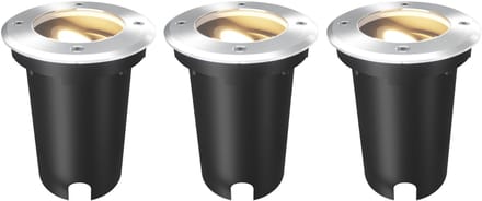 Ledvion LED Grondspot 3 stuks Vierkant GU10 3W 230V 4000K Neutraal wit IP67