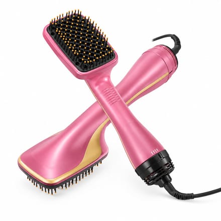 Hot Air Styling Brush - 3-in-1 Dry Curl Straight - Yellow Square Brush - Gift Box