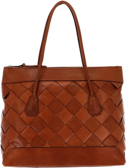SADDLER Schoudertas Laptoptas met laptopvak Ystad Shoulder Bag Tan Bruine