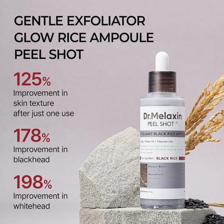 Dr.Melaxin - Peel Shot Exfoliating Black Rice Ampoule 2025 Version - 80ml