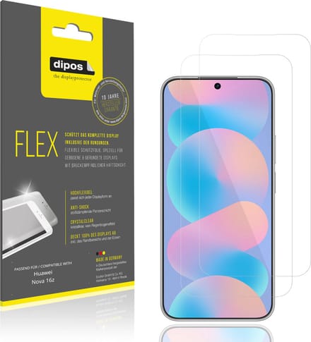 dipos – 2x Beschermfolie geschikt voor Huawei Nova 16z | 3D Full Cover Screenprotector | 100% Passend