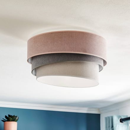 Duolla Plafondlamp Pastel Trio Ø 45 cm roze/grijs/lichtgrijs