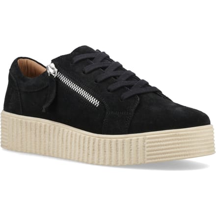 Hush Puppies Tara Suède Leren Dames Zwarte Sneakers