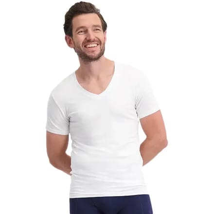 Comfortabel & Zijdezacht Bamboo Basics Slimfit T-Shirts Vinn V-hals (2-pack) - Wit - M