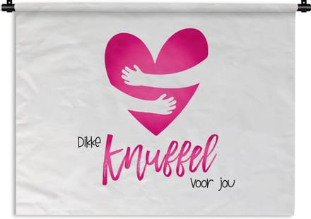 Wandkleed - Wanddoek - Beterschap - Quotes - Knuffels - 150x112 cm - Wandtapijt