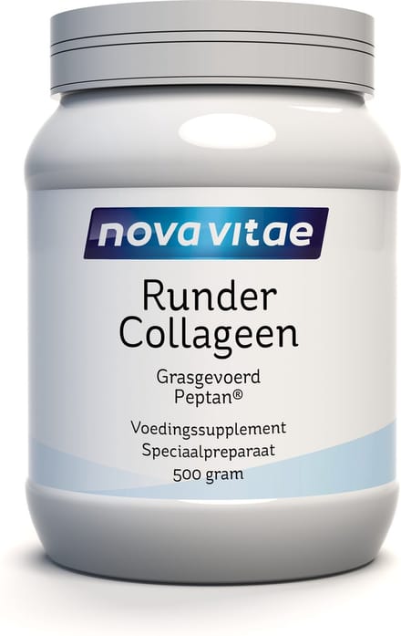 Nova Vitae - Runder Collageen - Grasgevoerd - Rundercollageen - Hydrolysaat - PEPTAN® - 500 gram - Collagen Peptides - Poeder