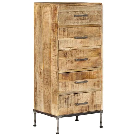 vidaXL - Ladekast - 45x35x106 - cm - massief - mangohout