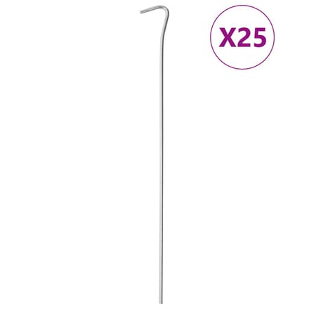 vidaXL - Tentharingen - 25 - st - Ø4 - mm - 30 - cm - gegalvaniseerd - staal