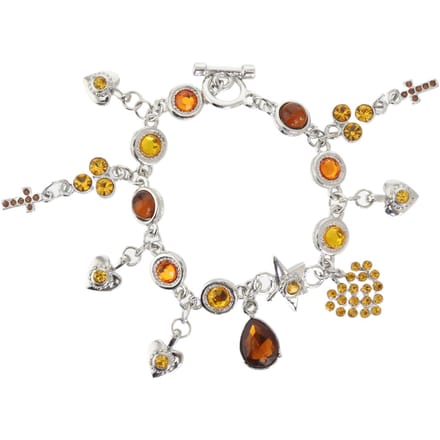 Behave - Bedelarmband bruin met steentjes - feestelijke flair