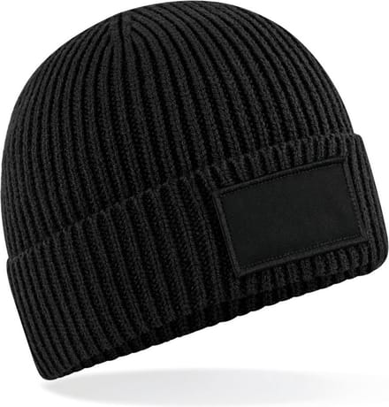 Beechfield Trendy muts met patch B442R - Black - One size