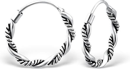 Montebello Oorbellen Adelina - Zilver Geoxideerd - Bali - 1.5mm - ∅14mm