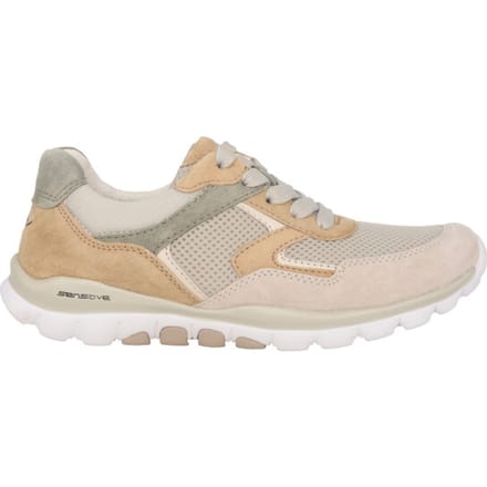 Gabor rollingsoft sensitive 86.964.60 - dames rollende wandelsneaker - Beige - maat 37 (EU) 4 (UK)