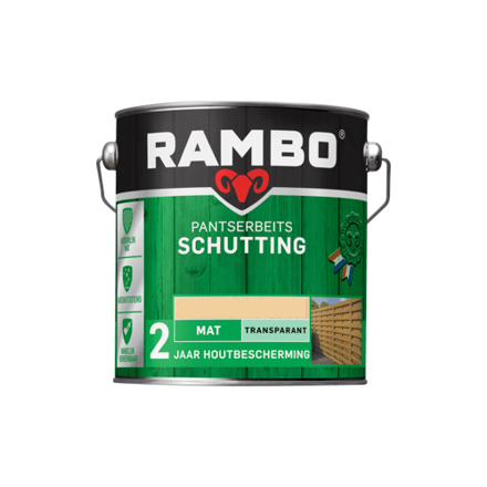Rambo Pantserbeits Schutting Mat Transparant - Goede Dekking - Kleur Behoudend - Kleurloos - 2.5L