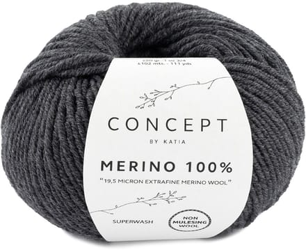 Katia Concept Merino 100% - 503 donkergrijs - Wol Garen