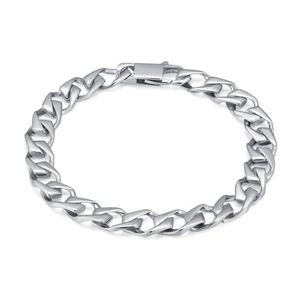 Twice As Nice Armband in edelstaal, platte open schakel 21cm