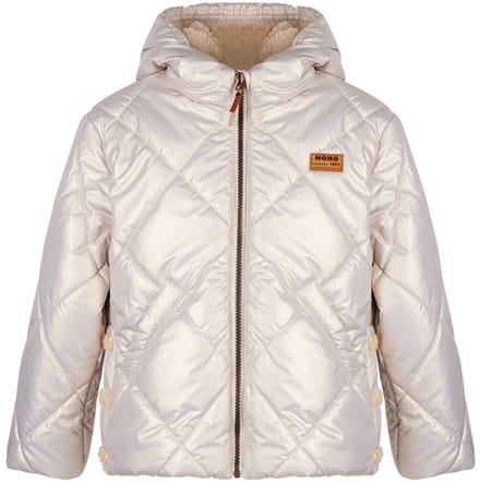 NONO - Button Hooded Short Winter Jacket beige - Beige - Maat 110