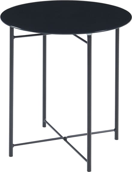 Bijzettafel Ödeshög rond glas 45xØ42 cm zwart [en.casa]
