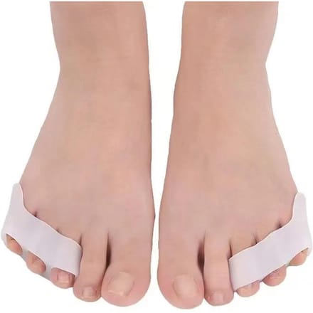 Séparateur d'orteils à trois trous pour petits orteils, outil de soin des pieds blanc