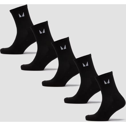 MP Unisex Crew Socks (5 Pack) - Black - UK 2-5