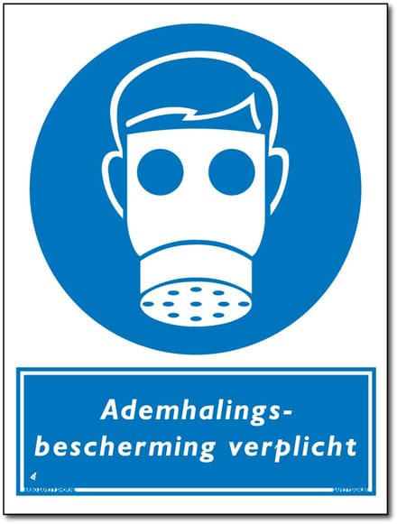 Ademhalingsbescherming verplicht bord - Forex - 30 x 40 cm