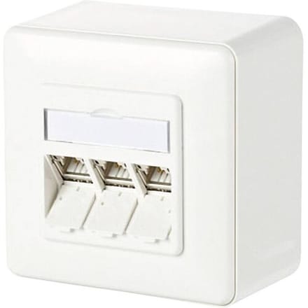 Metz Connect 130B11D30002-E Netwerkdoos Opbouw (op muur) CAT 6A 3 poorten Zuiver wit