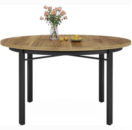 MAZAZU Eettafel Rond - Keukentafel - Hout - 118.5x118.5x76 cm