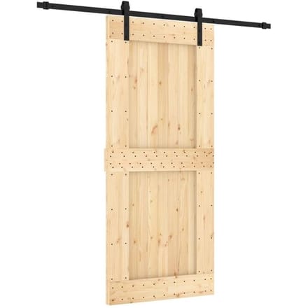 vidaXL - Schuifdeur - 90 - x - 210 - cm - Massief - Pine - Hout - (Onbehandeld)
